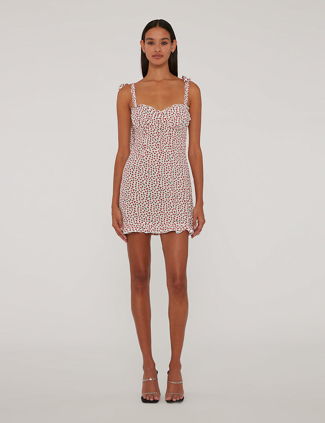 ROTATE Birger Christensen - Printed Mini Ruffle Dress