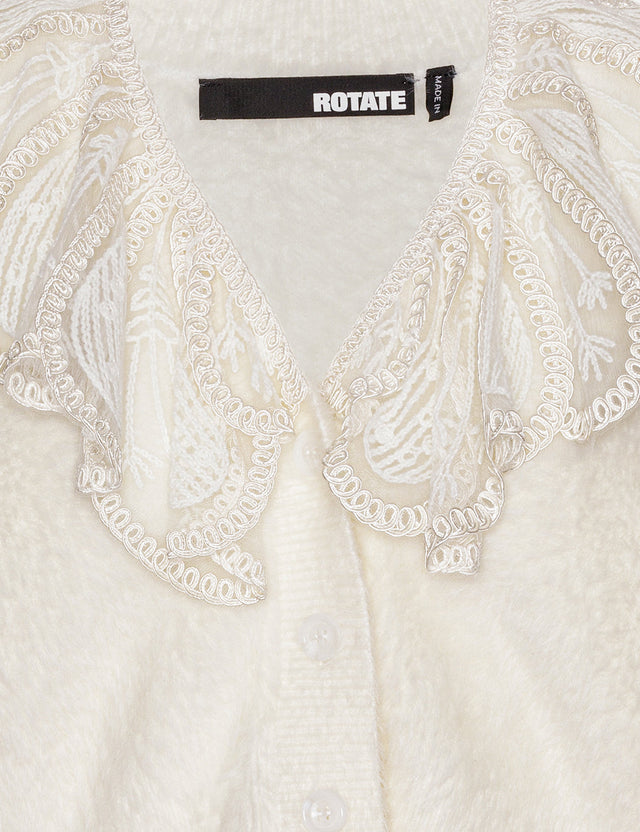 ROTATE - Lace Collar Knit Cardigan