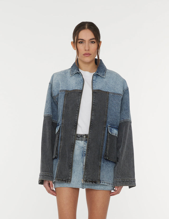 ROTATE - Oversized Patchwork Jacket