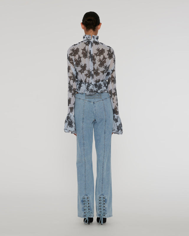 ROTATE - Denim Laced Waist Pants