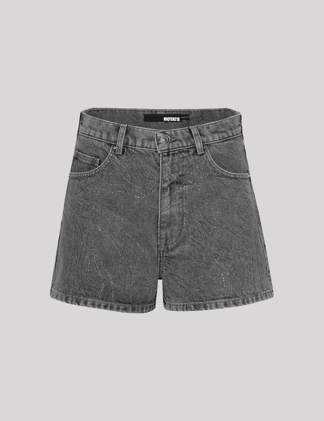 ROTATE - Rhinestone Denim Shorts